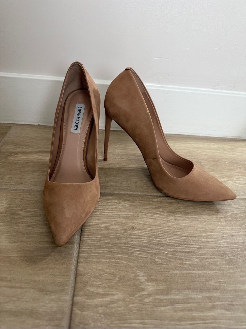 Steve Madden Cognac Suede Pointed Stiletto Pumps